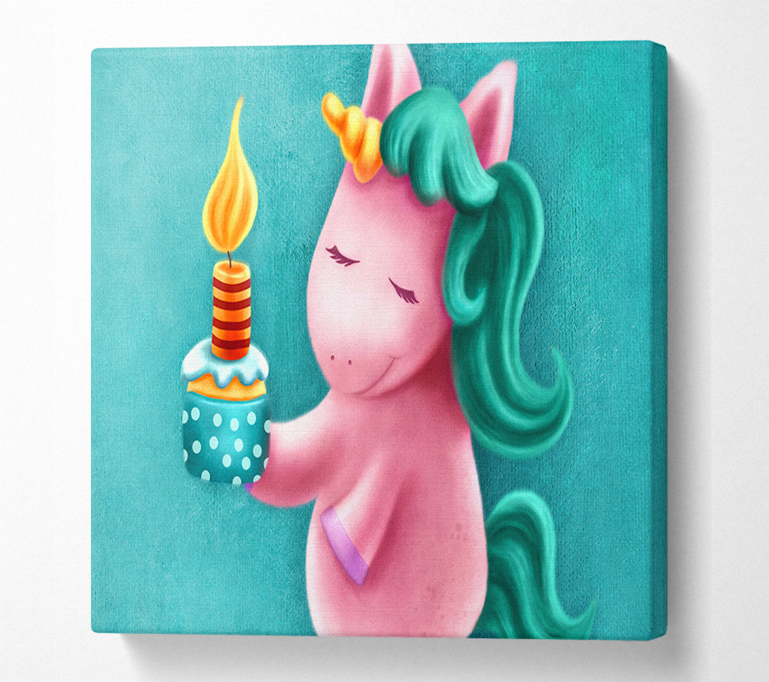  A Canvas Print of Birthday Cake Unicorn Canvas Print