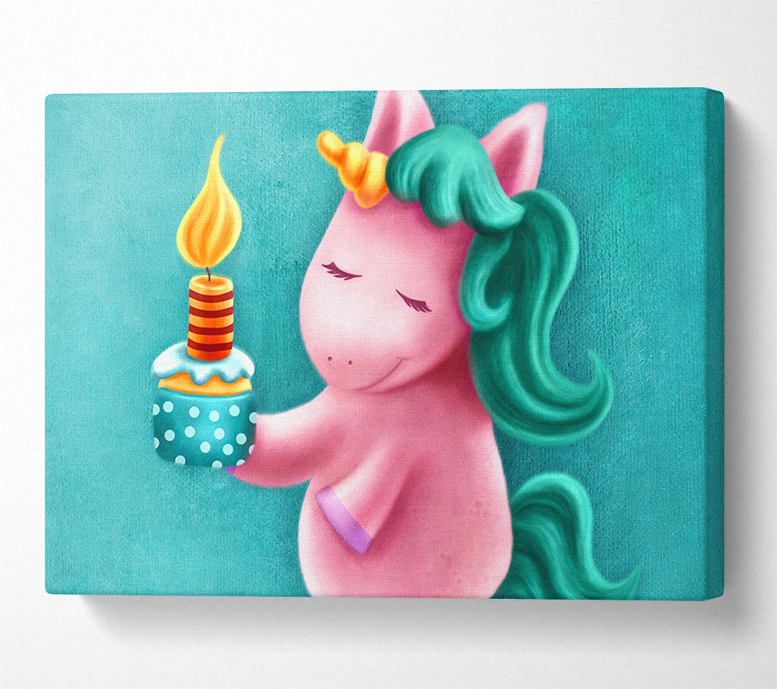  A Canvas Print of Birthday Cake Unicorn Canvas Print