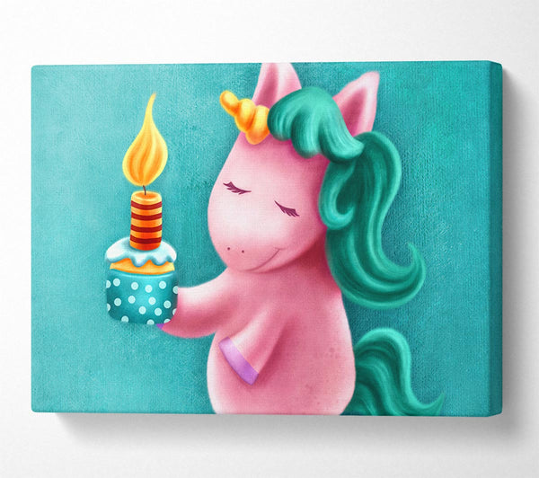  A Canvas Print of Birthday Cake Unicorn Canvas Print