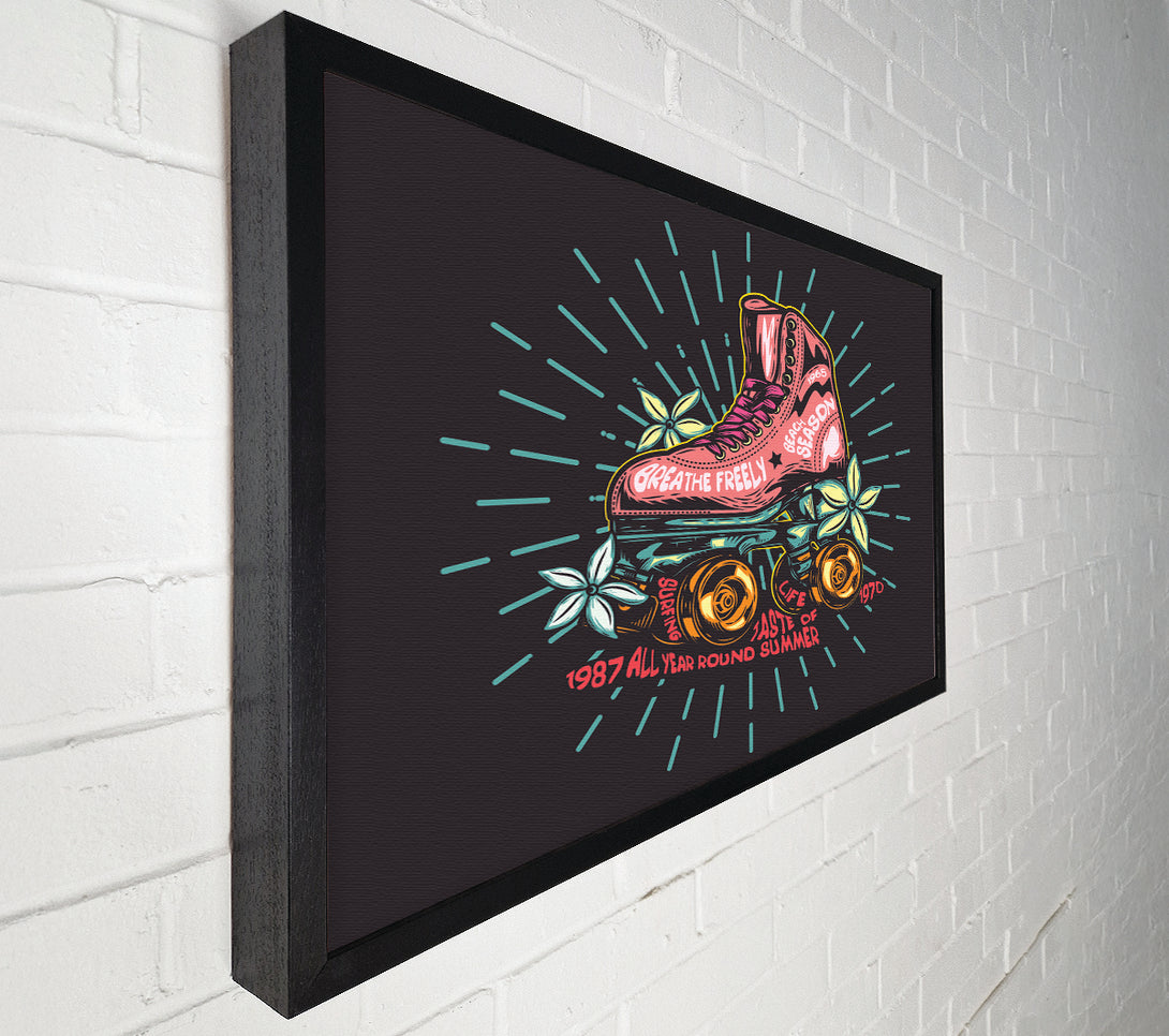  A Canvas Print of Skating Retro Style Canvas Print