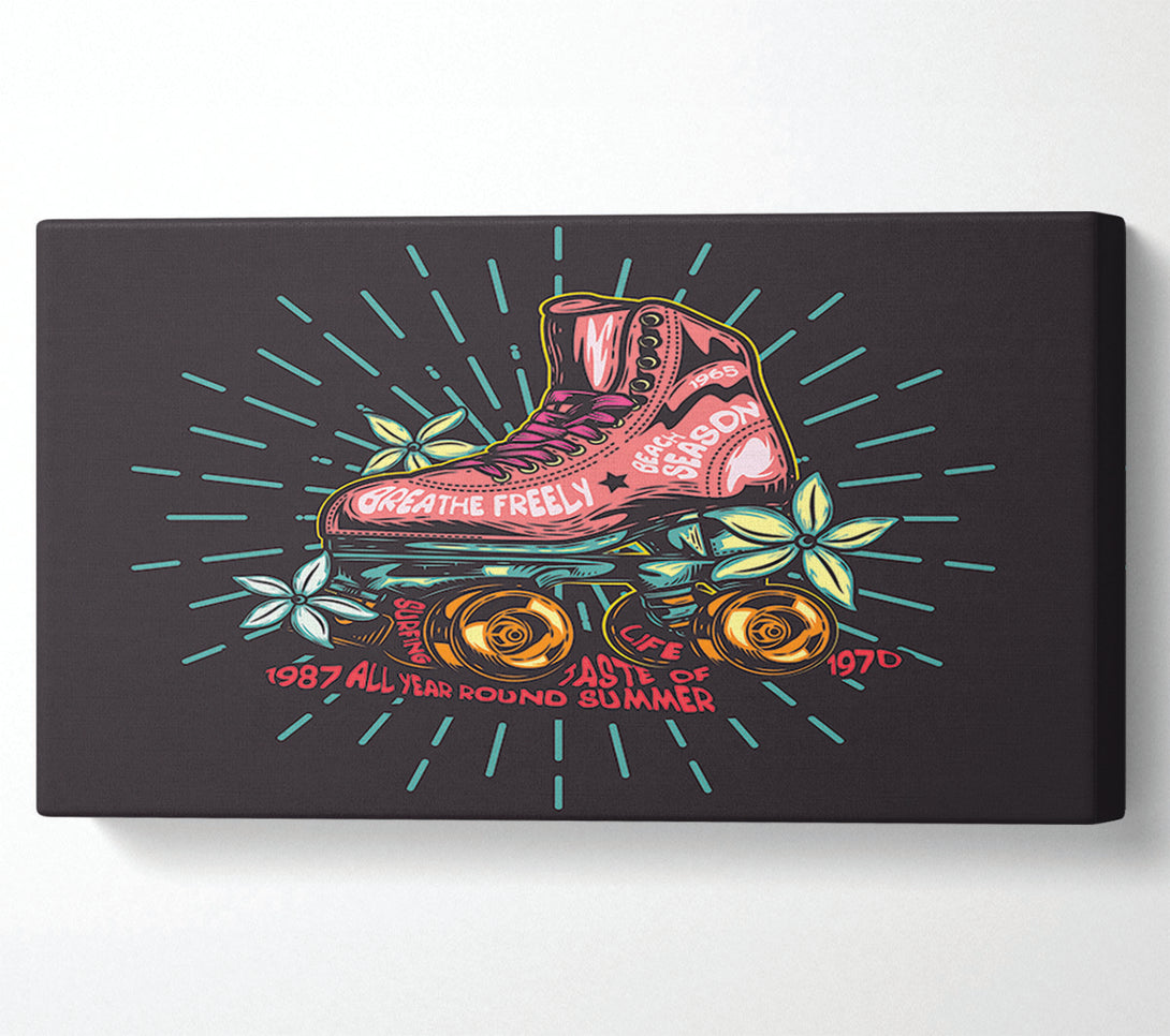  A Canvas Print of Skating Retro Style Canvas Print