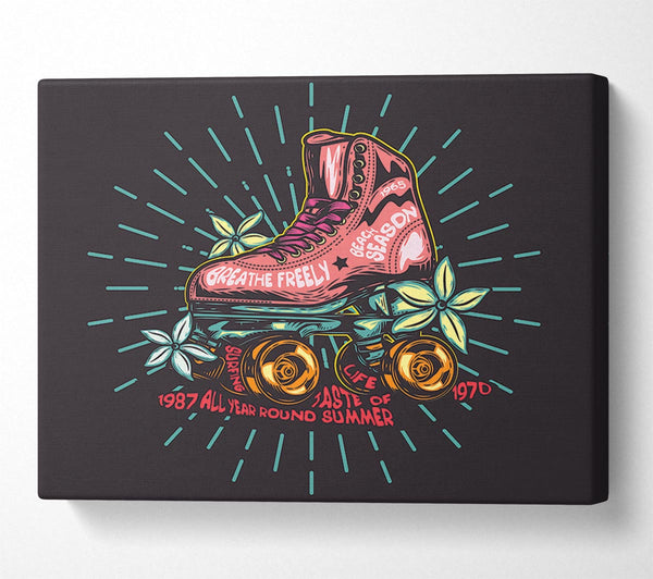  A Canvas Print of Skating Retro Style Canvas Print