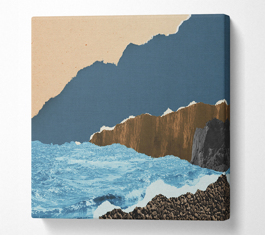  A Canvas Print of Cut Out Mountain Ocean Canvas Wall Art