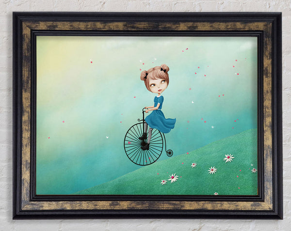 Alice In Wonderland Penny Farthing Framed Print