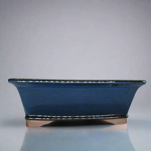 31cm Glazed Bonsai Pot | Rectangle | 31cm x 26cm x 10cm | Blue