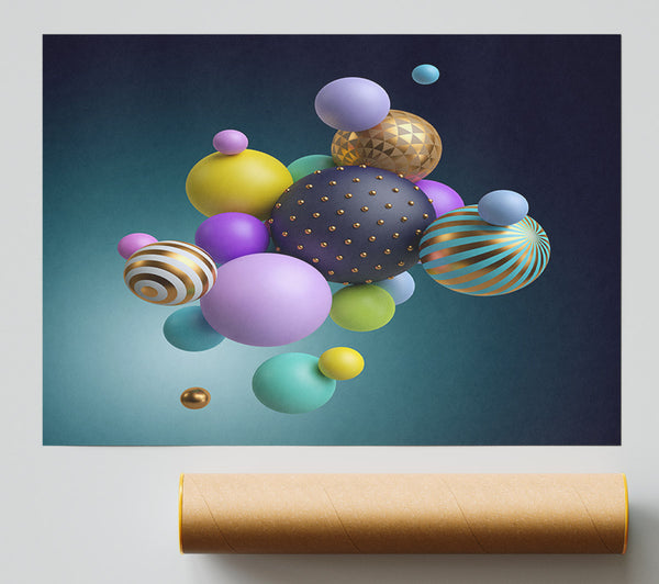 Spheres Of Three Dimensional Abstract Giclee Print