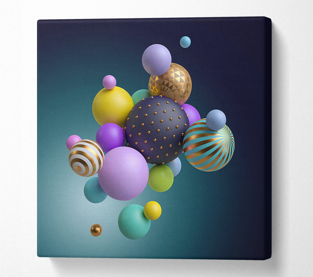  A Canvas Print of Spheres Of Three Dimensional Abstract Canvas Art