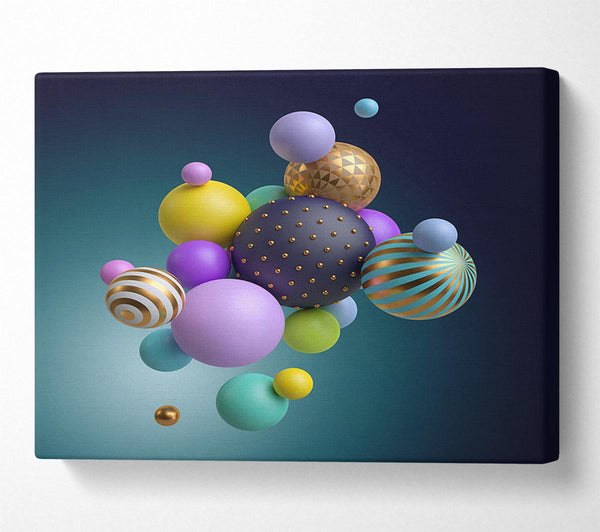  A Canvas Print of Spheres Of Three Dimensional Abstract Canvas Art