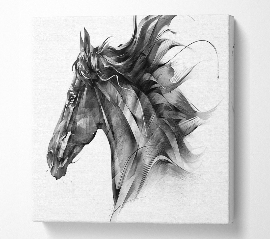  A Canvas Print of Horse Galloping Head Canvas Art