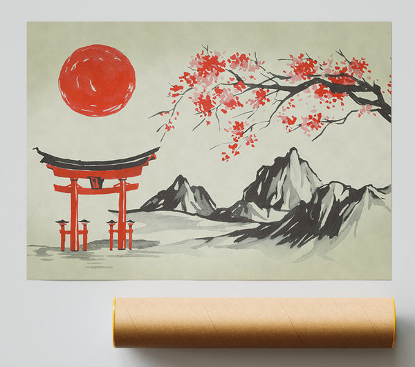 Ethnic Japanese Sun Poster