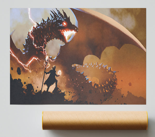 Confronting The Dragon Giclee Print