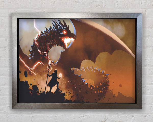 Confronting The Dragon Framed Print
