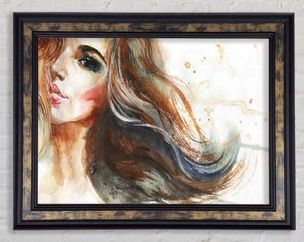 Woman Of Watercolour Beauty Framed Print
