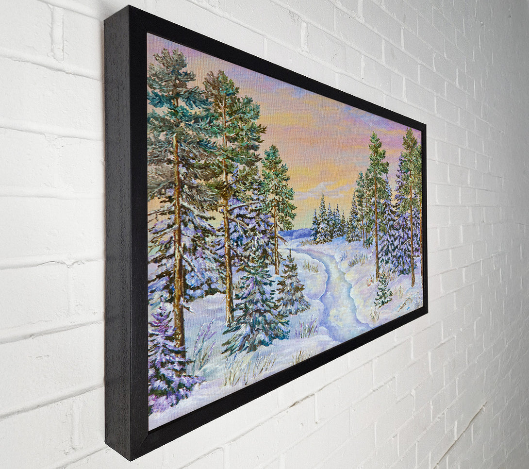  A Canvas Print of A Snow Filled Wood Canvas Print