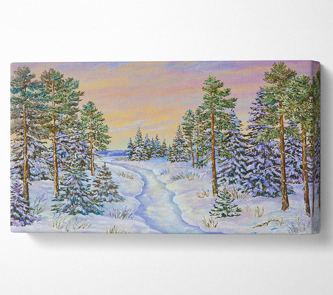  A Canvas Print of A Snow Filled Wood Canvas Print