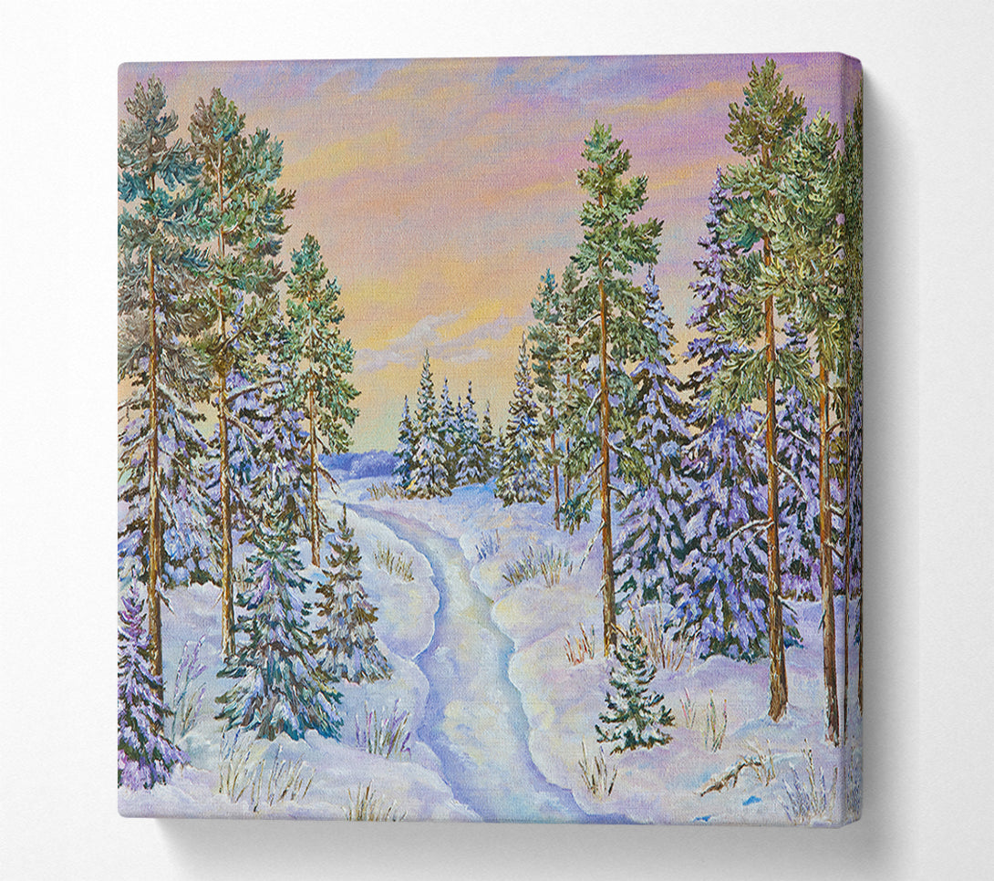  A Canvas Print of A Snow Filled Wood Canvas Print