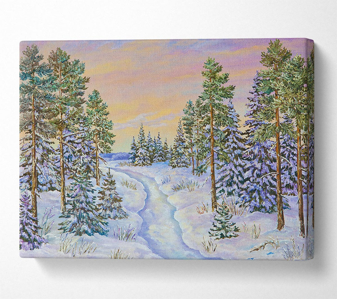  A Canvas Print of A Snow Filled Wood Canvas Print