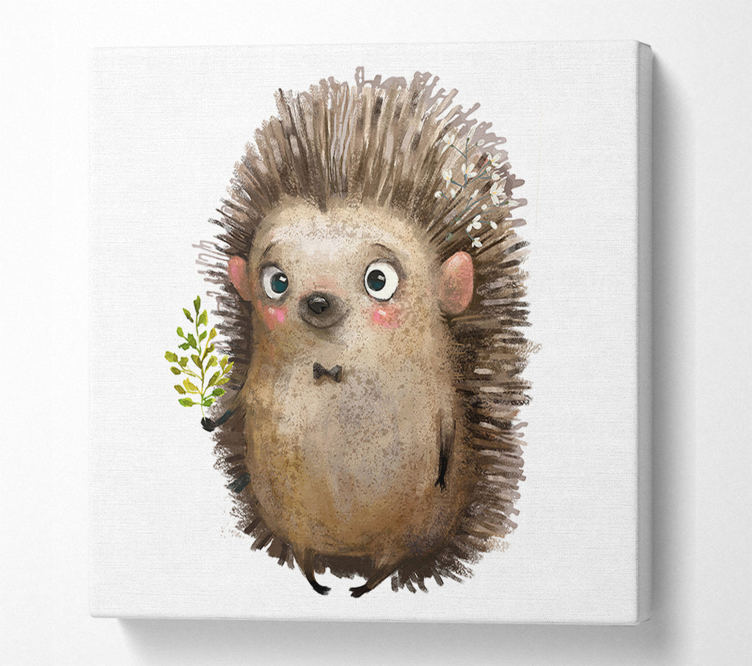  A Canvas Print of Hedgehog With Flowers Canvas Art