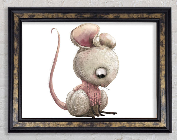 The Little Mouse Crouching Framed Print