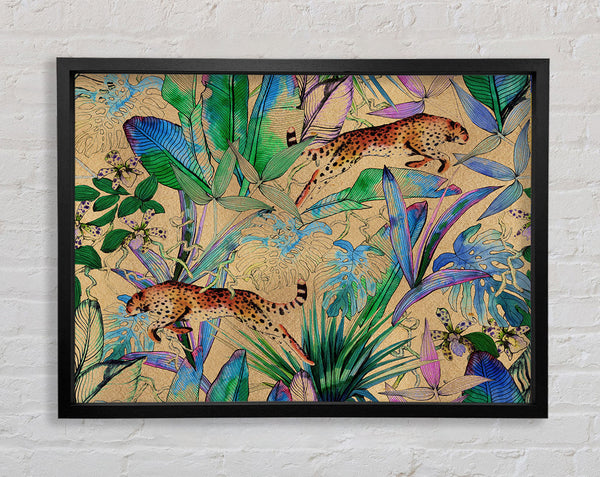 Stunning Leopard Leap Framed Print