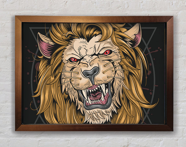 Fearsome Lion Angry Framed Print