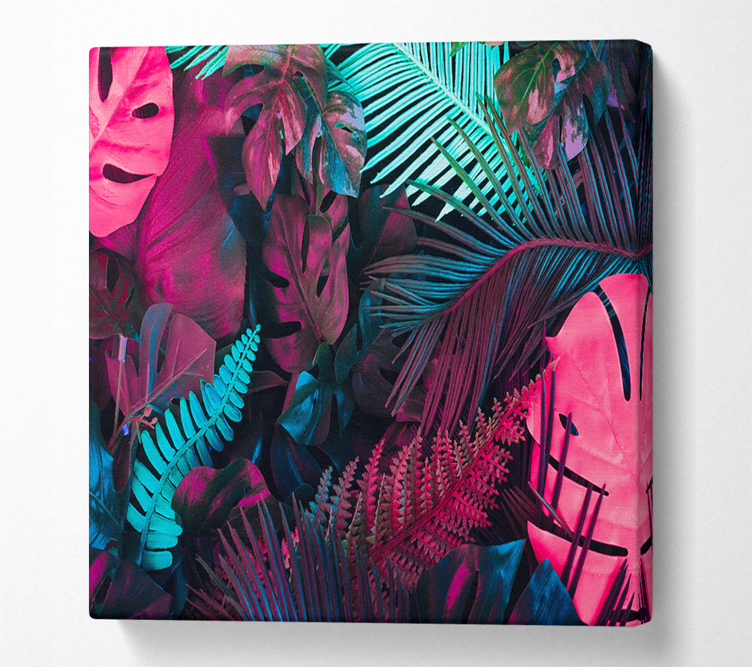  A Canvas Print of Fluorescent Palm Life Canvas Art