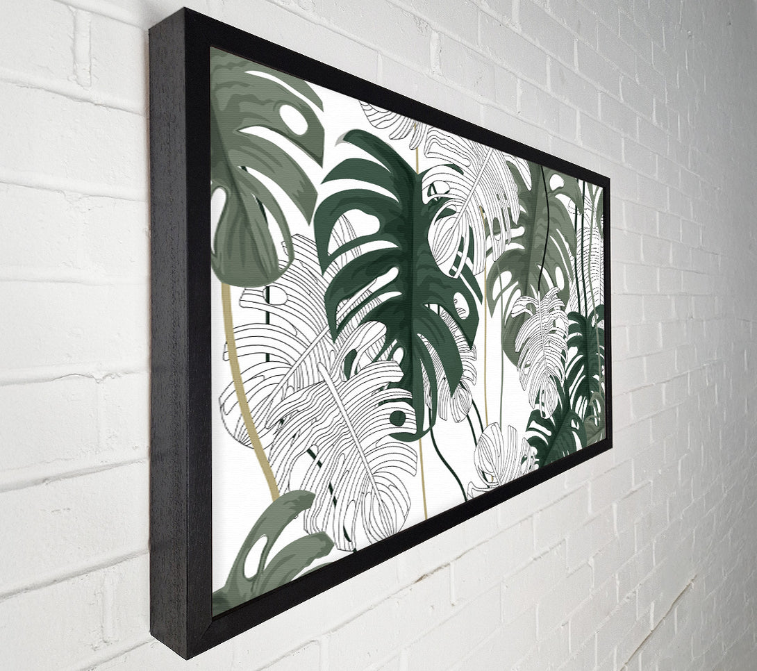  A Canvas Print of Cheese Plant Leaves Canvas Wall Art