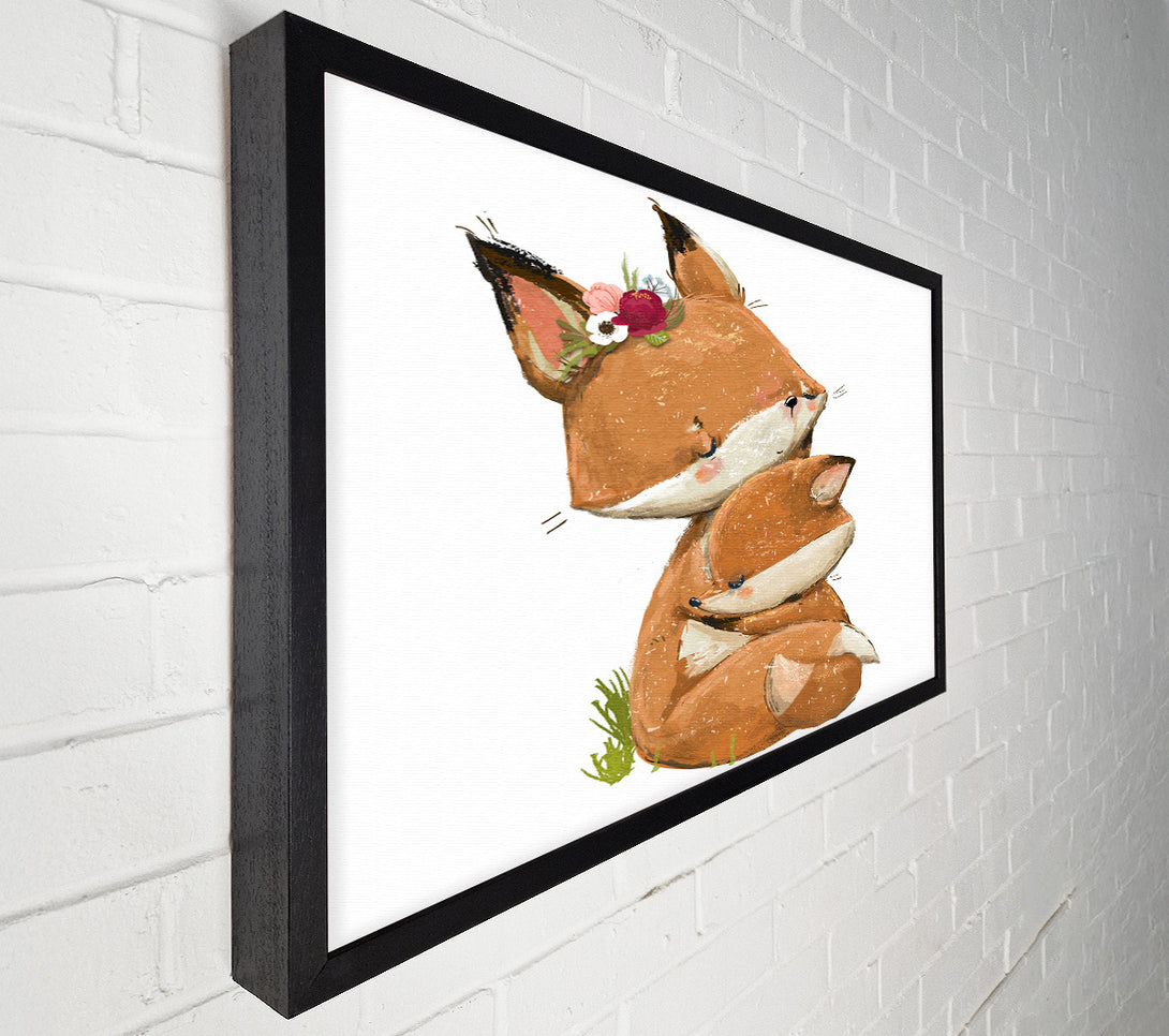  A Canvas Print of Fox Family Cuddle Canvas Print