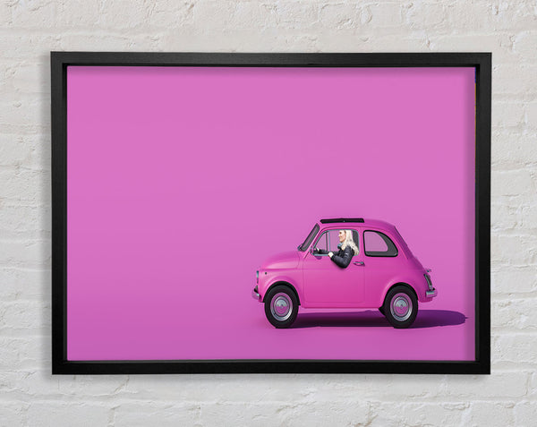 Pink Fiat 500 Classic Framed Print