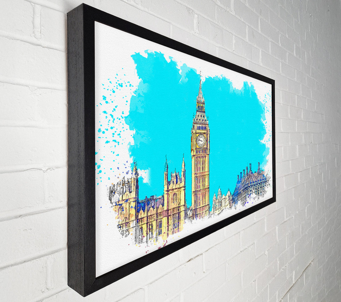  A Canvas Print of London Big Ben Splatter Canvas Wall Art
