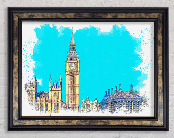 London Big Ben Splatter Framed Print