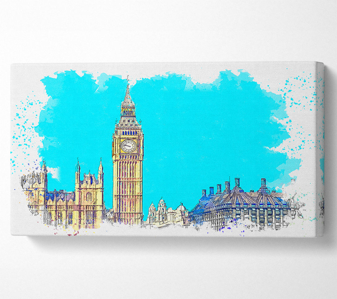  A Canvas Print of London Big Ben Splatter Canvas Wall Art