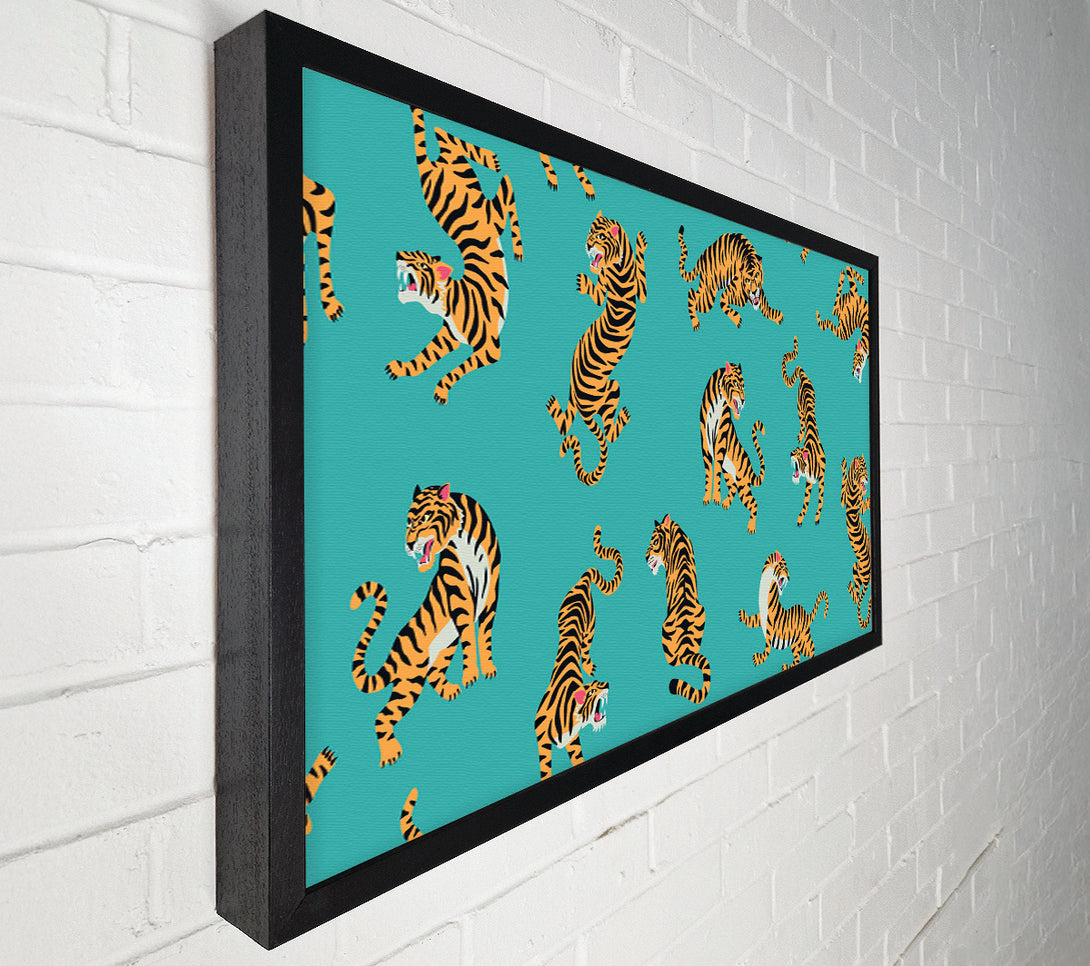  A Canvas Print of Turquoise Tiger Pattern Canvas Wall Art