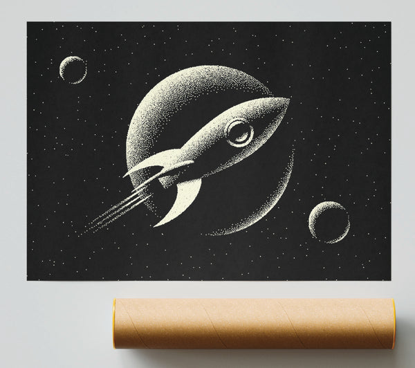 Old School Rocket Giclee Print