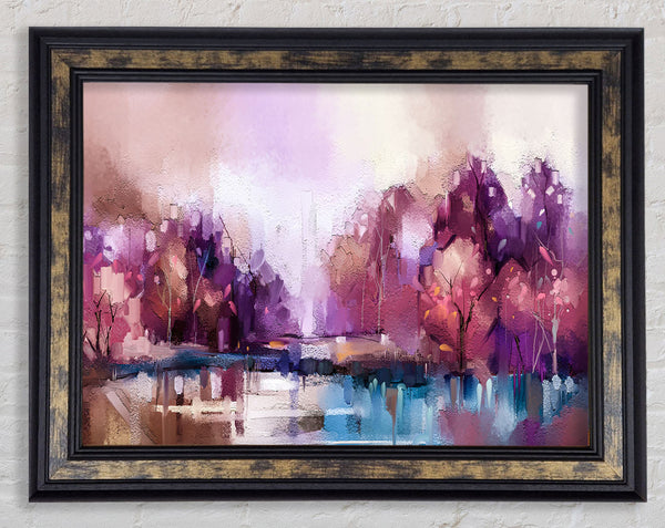 Wet Weather Lilac Forest Framed Print