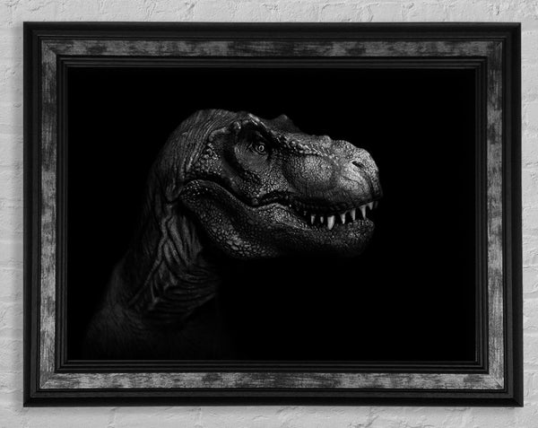 T-Rex In The Dark Framed Print