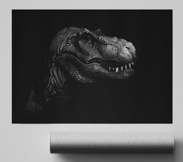 T-Rex In The Dark Print