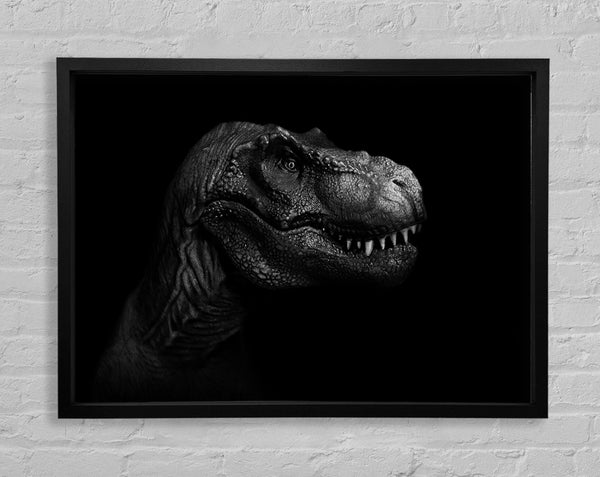 T-Rex In The Dark Framed Print