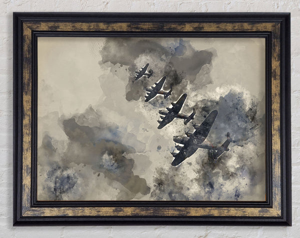 Raf Bombers In Flight Framed Print