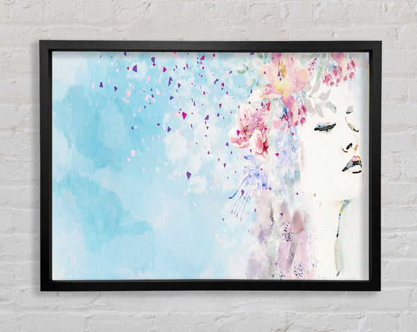 Woman Hair Blossom Framed Print