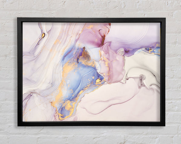 Lilac And Blue Marble Pattern Framed Print