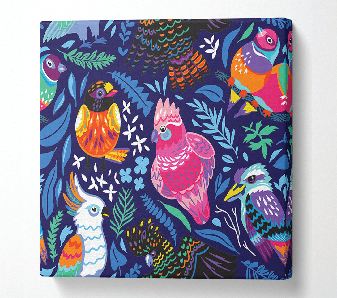  A Canvas Print of Cartoon Paradise Birds Canvas Art