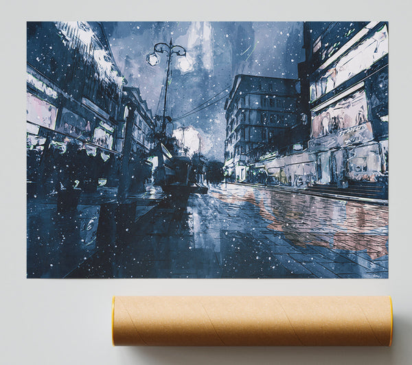 The Night Darkened Street Poster