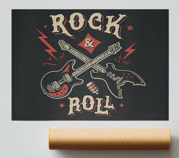 Rock And Roll Guitars Poster