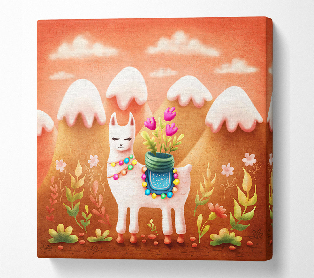  A Canvas Print of Llama In The Hilltop Canvas Art