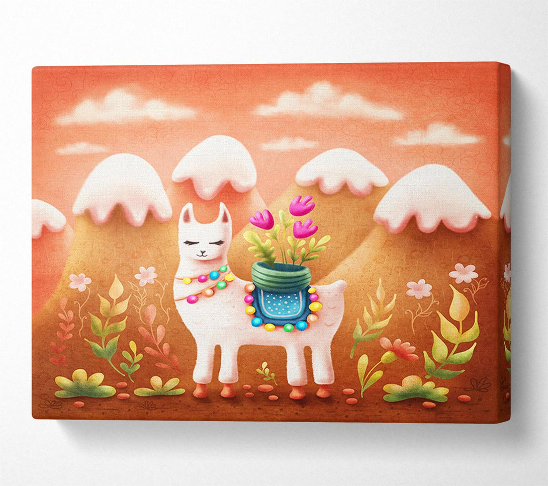 A Canvas Print of Llama In The Hilltop Canvas Art