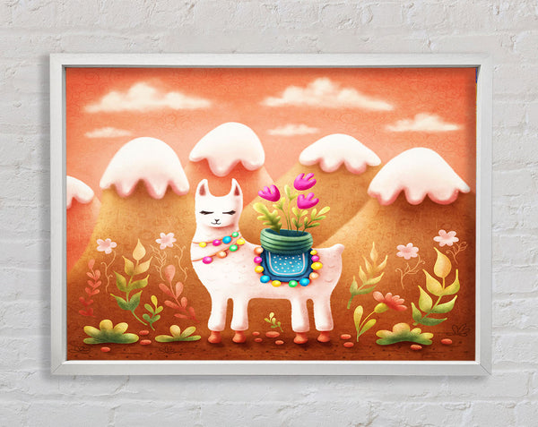 Llama In The Hilltop Framed Print