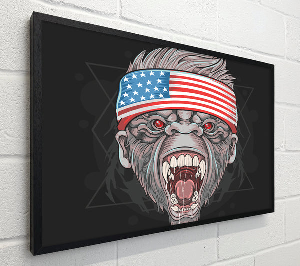 Angry Gorilla American Flag