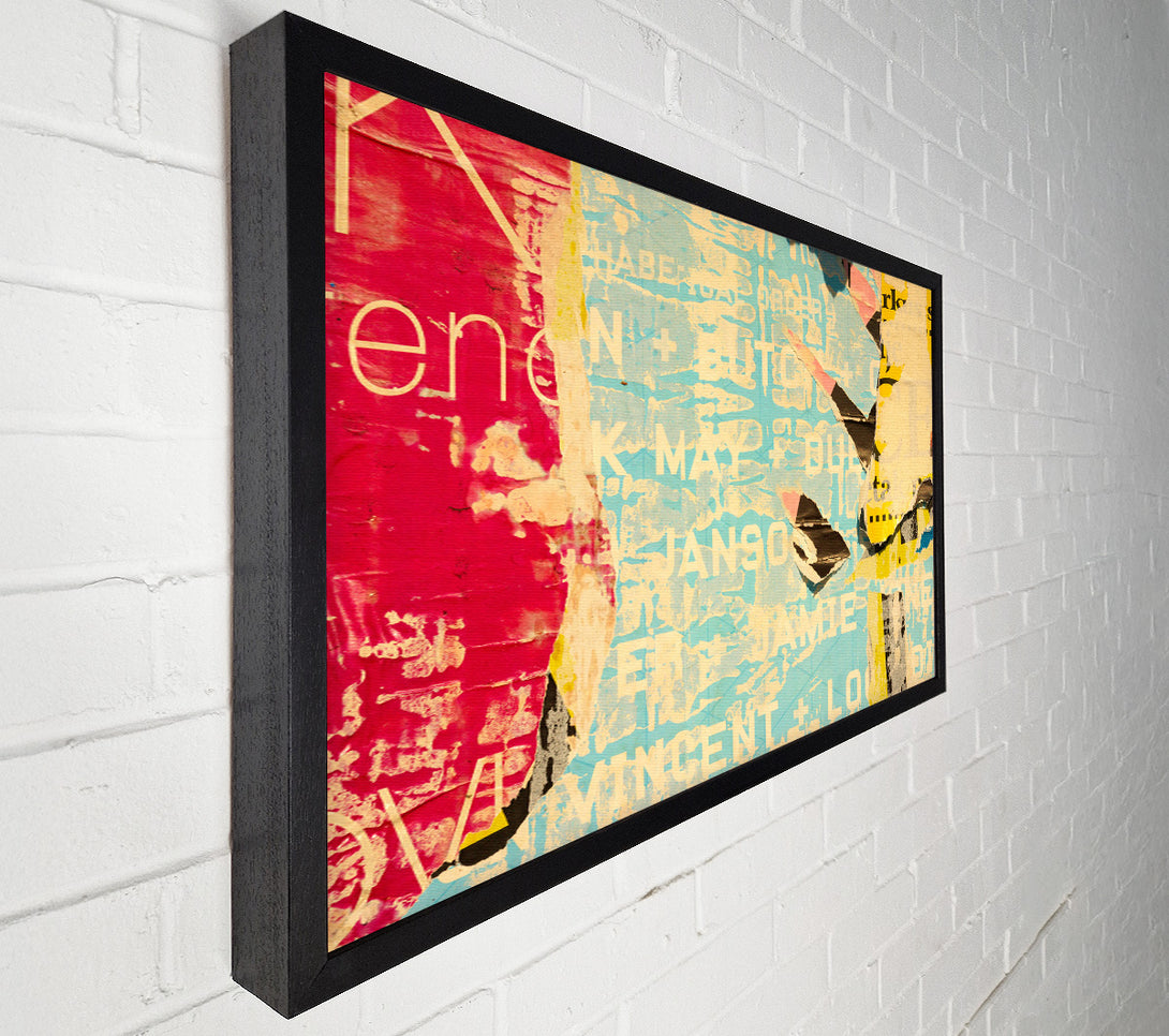  A Canvas Print of Abstract Textured Text Canvas Art