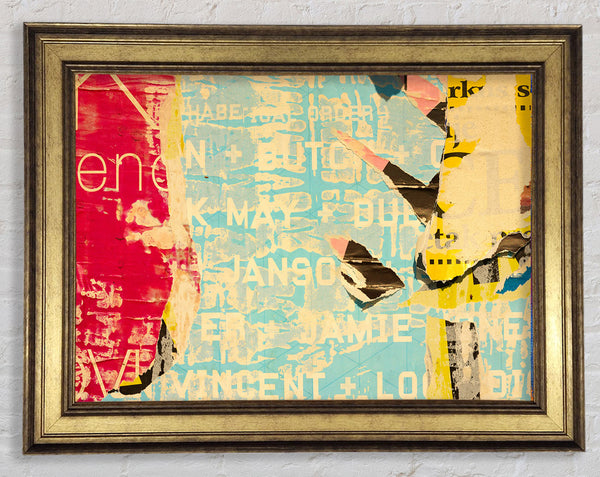 Abstract Textured Text Framed Print